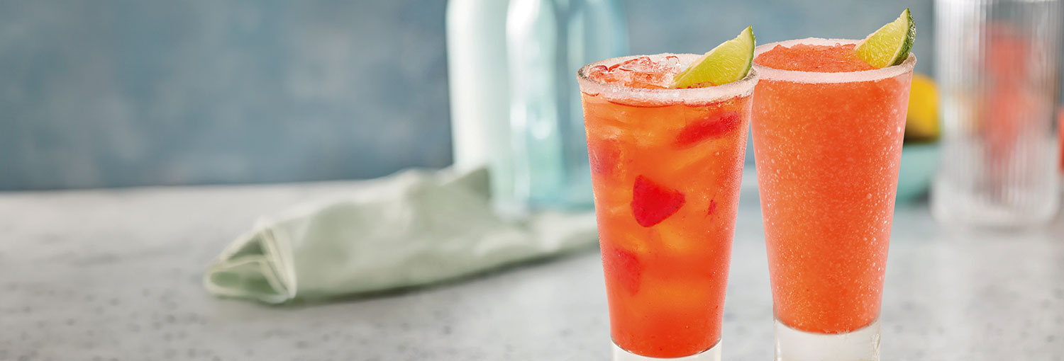 Freckled Strawberry Daiquirita - on the rocks or frozen